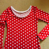 Tričko s dlouhým rukávem - puntíky na červené (bavlna)