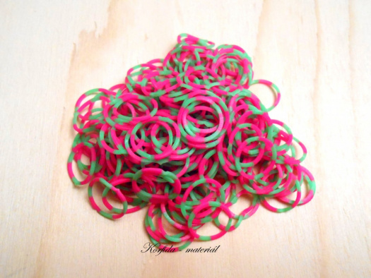 Gumičky Loom Bands zelená+růžová