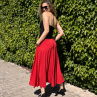 Polokolová sukně- dlouhá červená