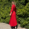 Polokolová sukně- dlouhá červená