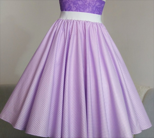 Retro kolová sukně fialová (lila)