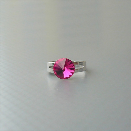 Fuchsia Swarovski prstýnek antialergický