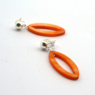 Oranžové perleťové klipsy - lodička