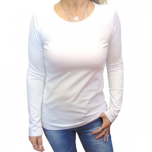 Tričko s dlouhým rukávem - barva bílá (bavlna)