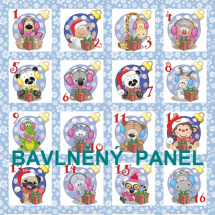 BAVLNĚNÝ PANEL / I NA ADVENTNÍ KALENDÁŘ/ 40X60 cm  AKN22