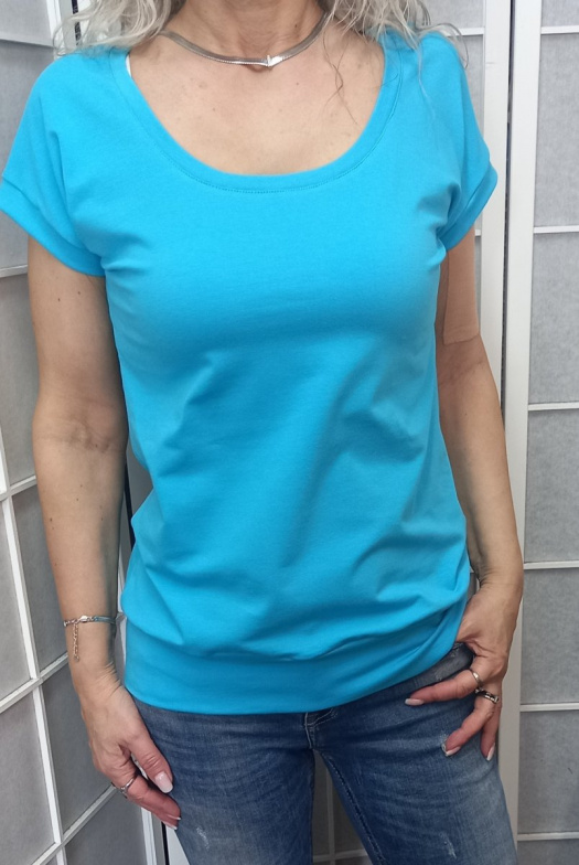 Tričko - barva azurová (bavlna)