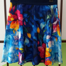 Půlkolová sukně - mozaikové květy, velikost L/XL - SLEVA