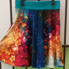 Půlkolová sukně - květy v bouři, velikost S/M - SLEVA