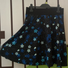 Půlkolová sukně - modré květy, velikost S/M - SLEVA