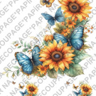 Soft papír A4 pro tvoření - Slunečnice, motýl, bordury  - KBS1623