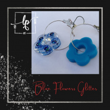 Blue Flowere Glitter