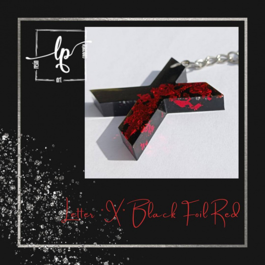 Letter "X" Black Foil Red