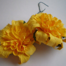 Papírová květina - žlutá 2 ks