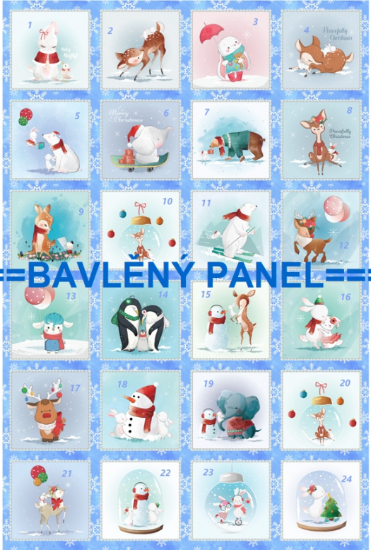 BAVLNĚNÝ PANEL / I NA ADVENTNÍ KALENDÁŘ/ 40X60 cm  AKN159