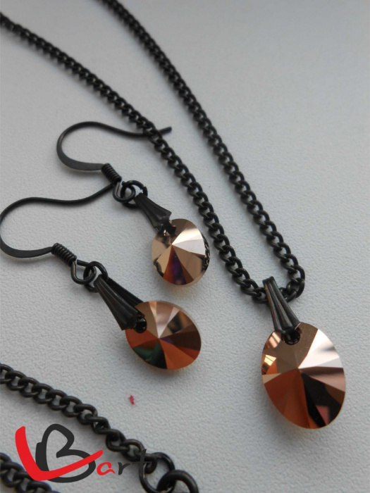 Set Swarovski Elements rose gold SS9