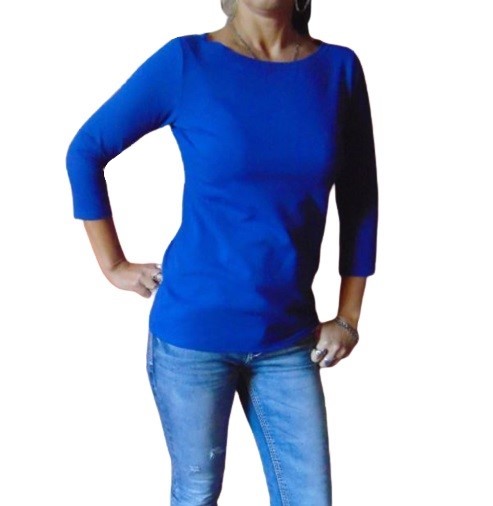 Tričko s 3/4 rukávem - barva modrá (bavlna)