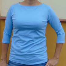 Tričko s 3/4 rukávem - barva světle modrá (bavlna)