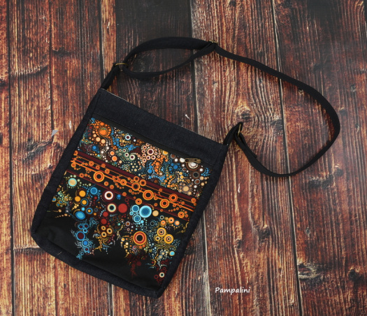 Taška crossbody - Bublinky oranžové