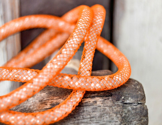 Elegantnost bílé a oranžové - náramek, náhrdelník