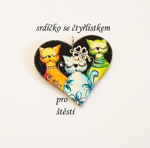 přívěsek-SRDÍČKO PRO ŠTĚSTÍ