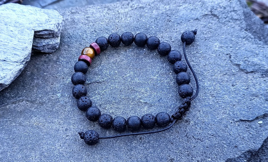 Láva a tygří oko shamballa ochranný unisex náramek