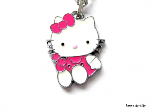 Řetízek Hello Kitty s malinovou mašlí