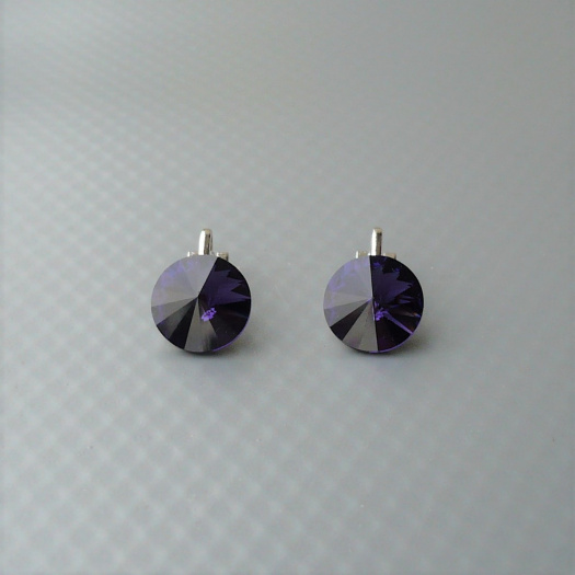 Swarovski purple velvet a klipsy antialergické