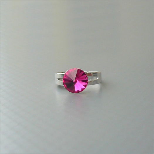 Fuchsia Swarovski dětský prstýnek antialergický