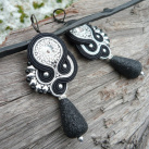 Soutache náušnice Black&Silver