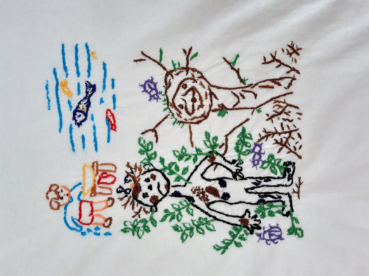 Ručně vyšívané dětské tričko vel. 122-128