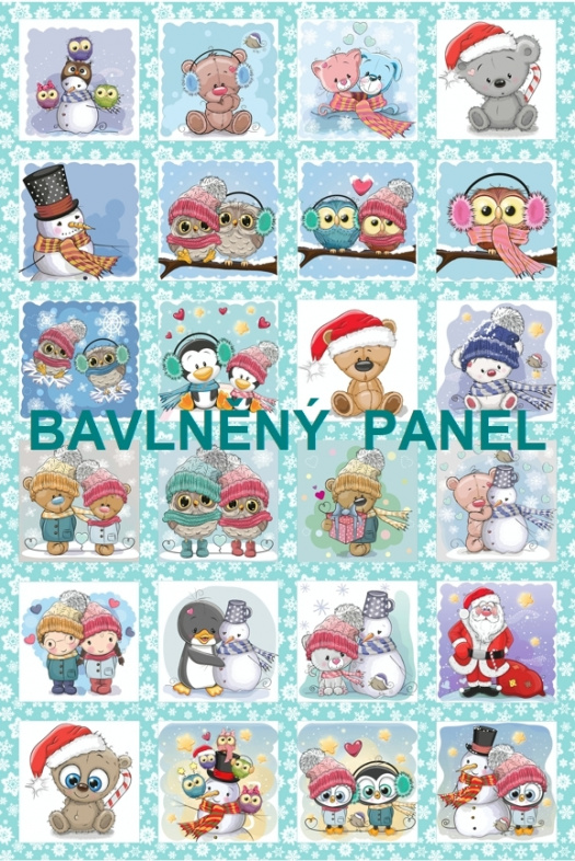 BAVLNĚNÝ PANEL / I NA ADVENTNÍ KALENDÁŘ/ 40X60 cm  AKN20