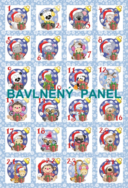 BAVLNĚNÝ PANEL / I NA ADVENTNÍ KALENDÁŘ/ 40X60 cm  AKN25 - SKLADEM