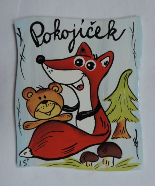 Cedulka na dveře-liška pokojík