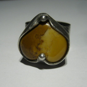 Medové srdíčko - prsten se žlutým jaspisem