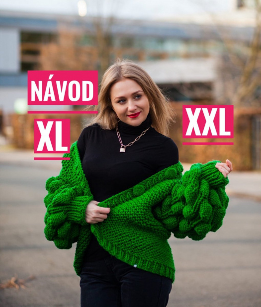 Návod na pletený kardigan dámský XL - XXL