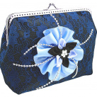 Dámská společenská kabelka modrá 0996A