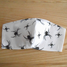Rouška bílá s černými pavoučky